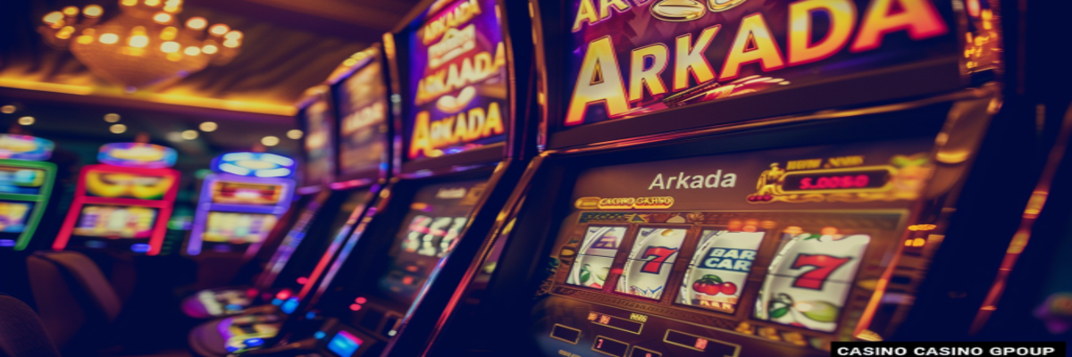 Стильный игровой автомат Arkada Casino с привлекательным дизайном и подсветкой